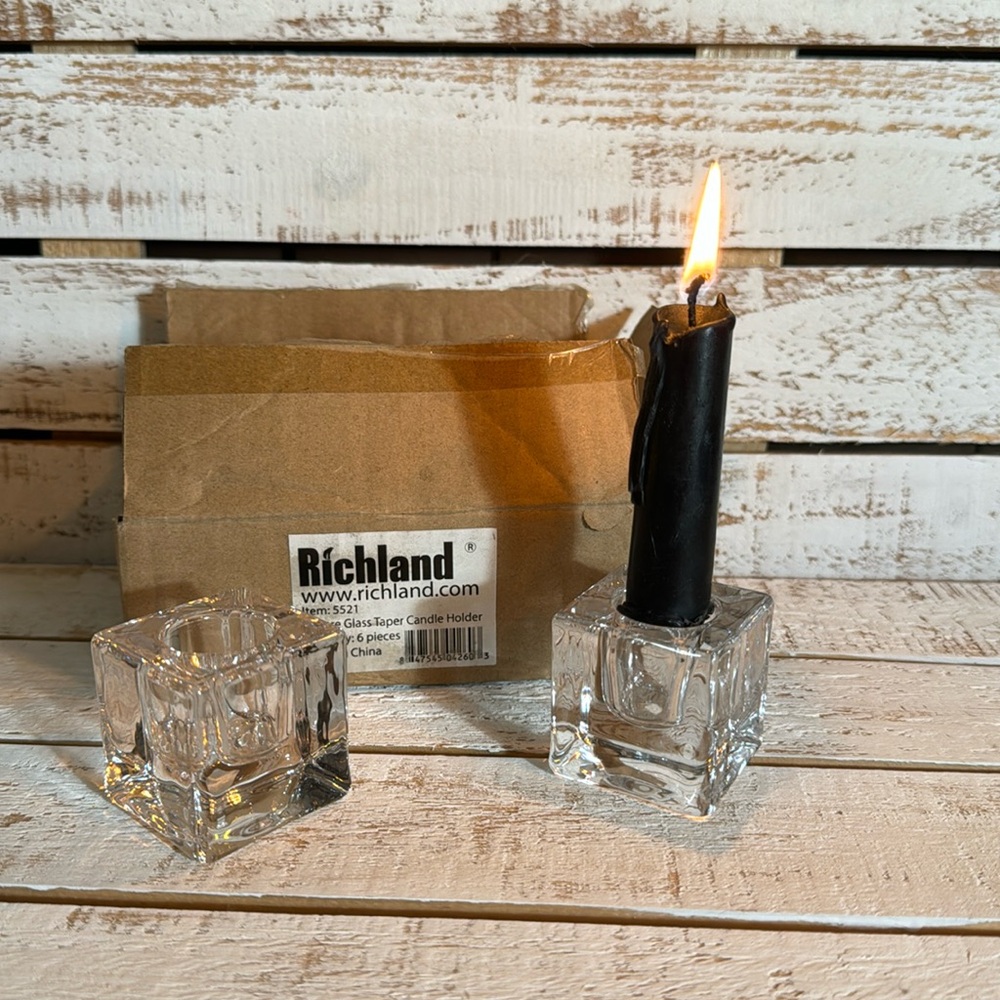 NWT Richland Candles Square Taper candle holders (pack of six)
